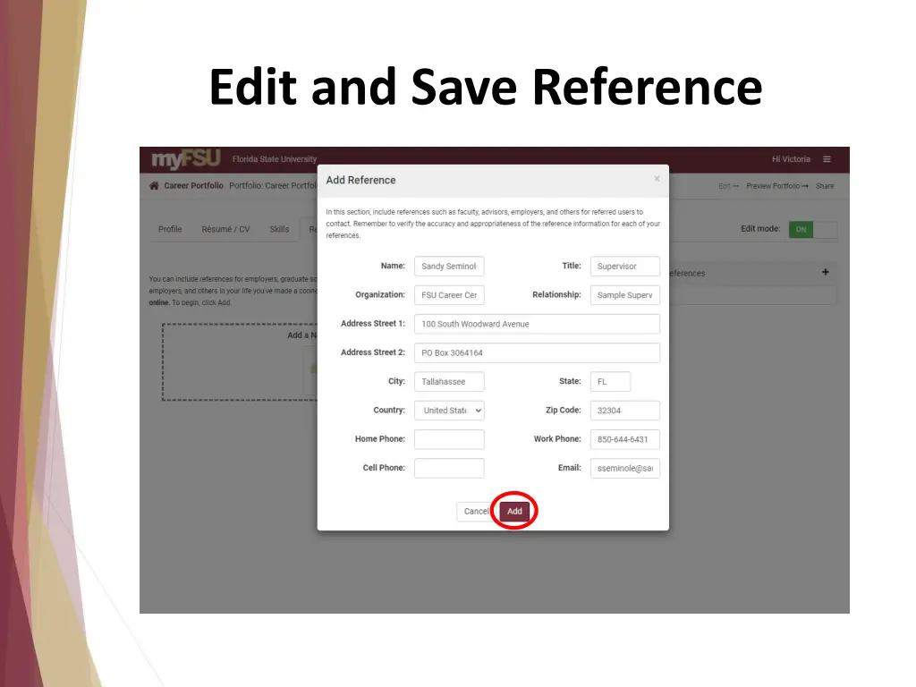 edit and save reference