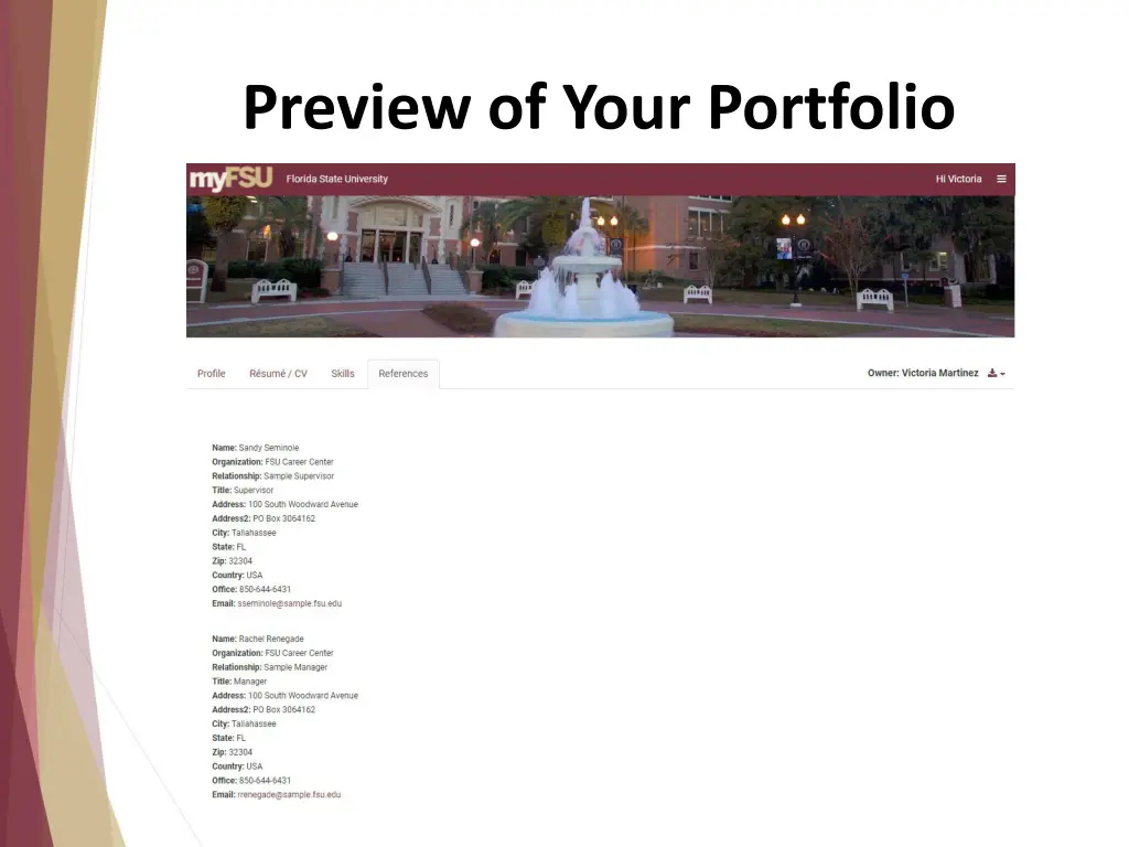 preview of your portfolio