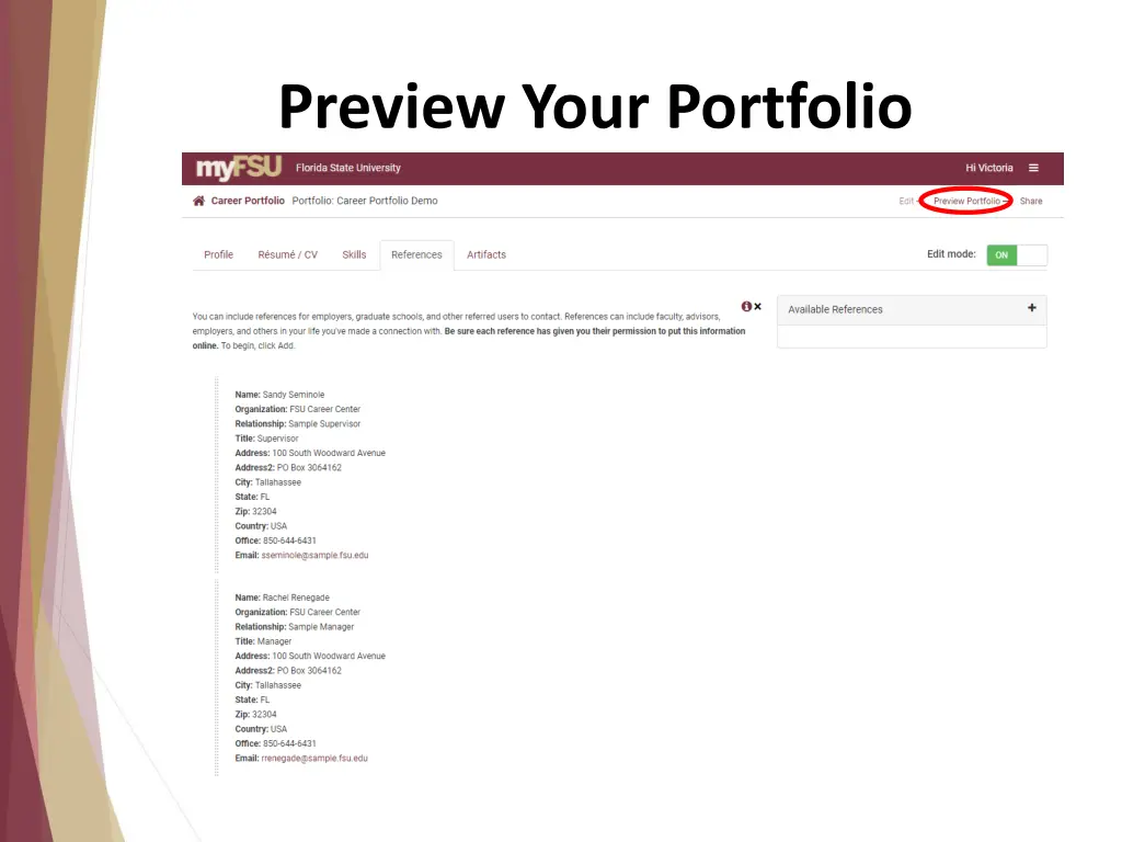 preview your portfolio