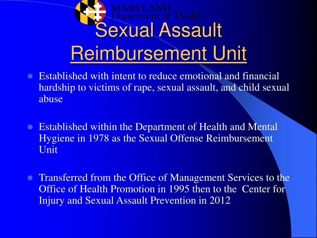 sexual assault reimbursement unit