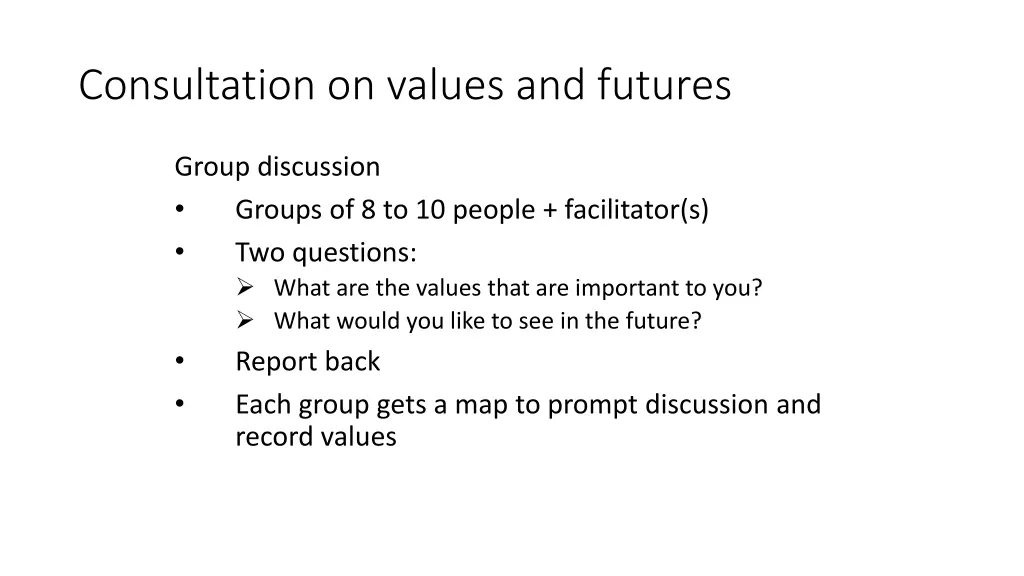 consultation on values and futures 1