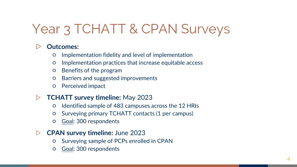 year 3 tchatt cpan surveys