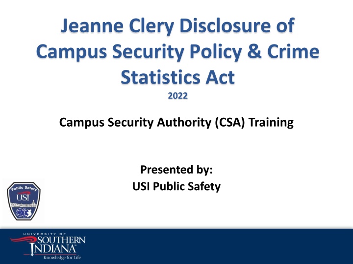 jeanne clery disclosure of campus security policy
