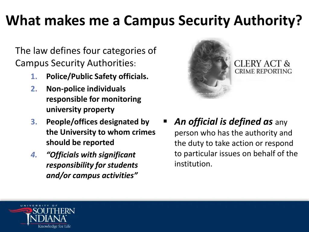 what makes me a campus security authority 1
