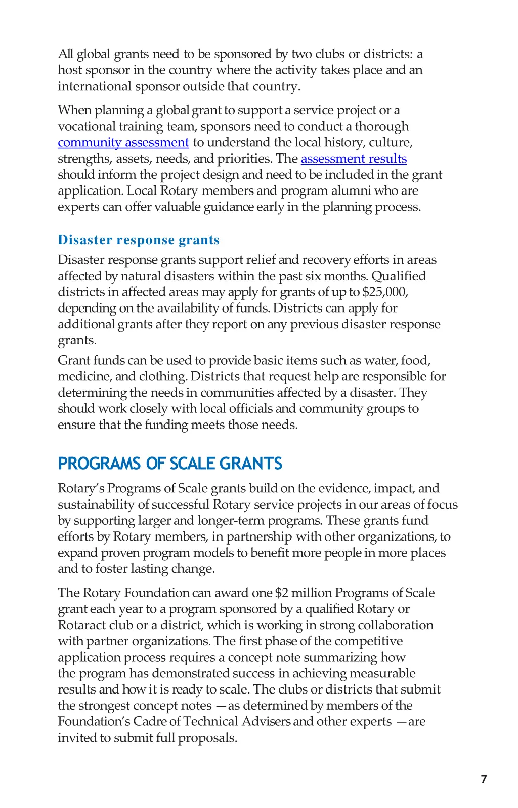 all global grants need to be sponsored