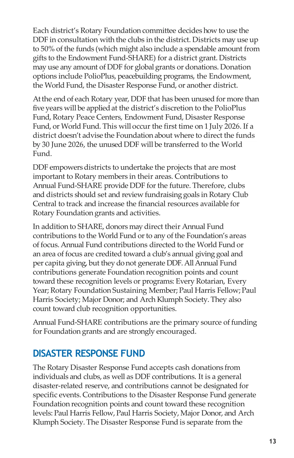 each district s rotary foundation committee