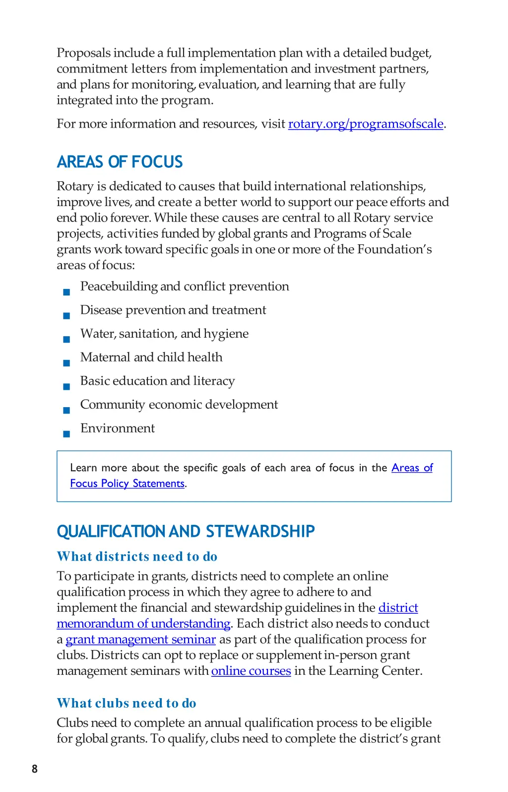 proposals include a full implementation plan with