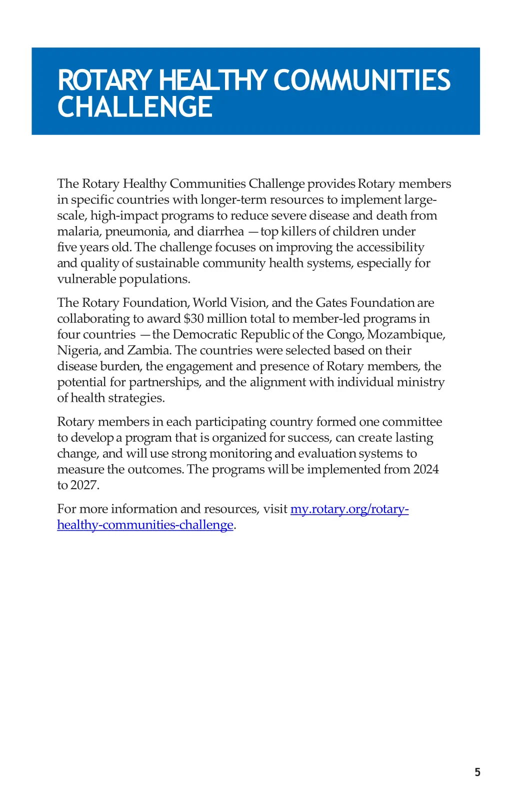 rotary healthy communities challenge