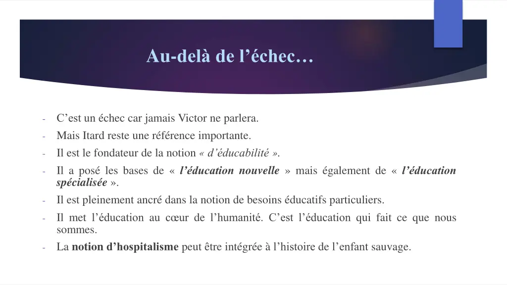 au del de l chec