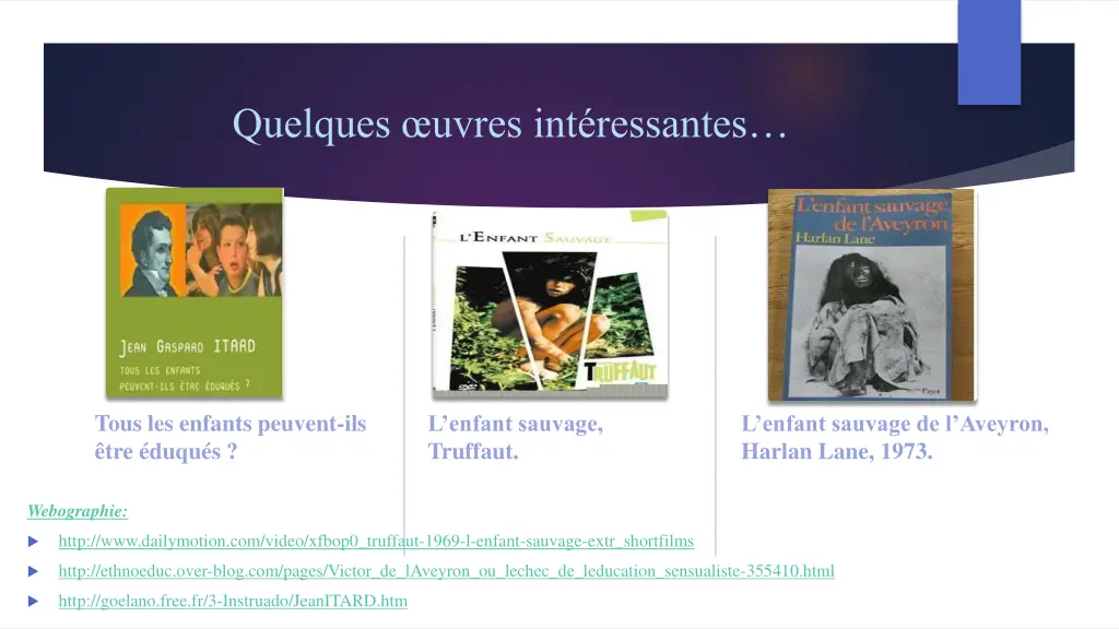 quelques uvres int ressantes