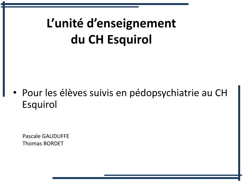 l unit d enseignement du ch esquirol