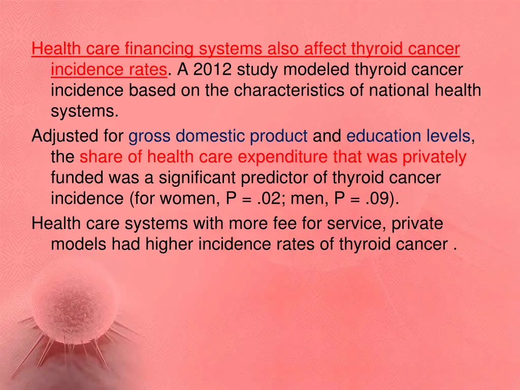 health care financing systems also affect thyroid