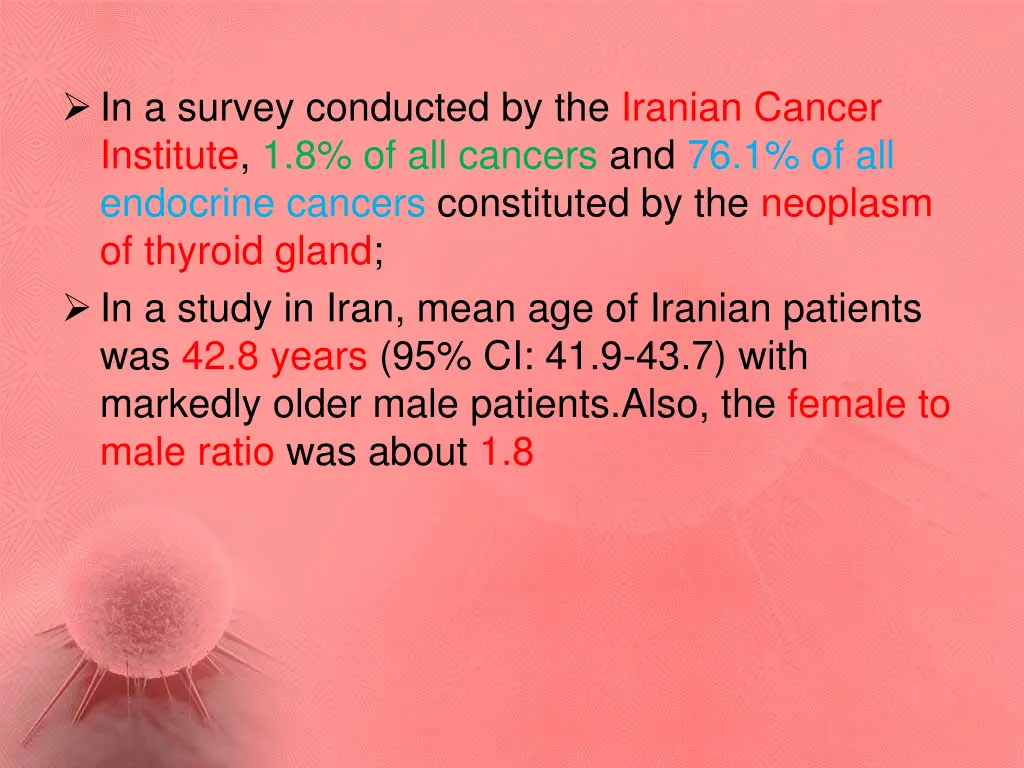 in a survey conducted by the iranian cancer