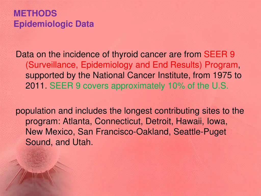 methods epidemiologic data