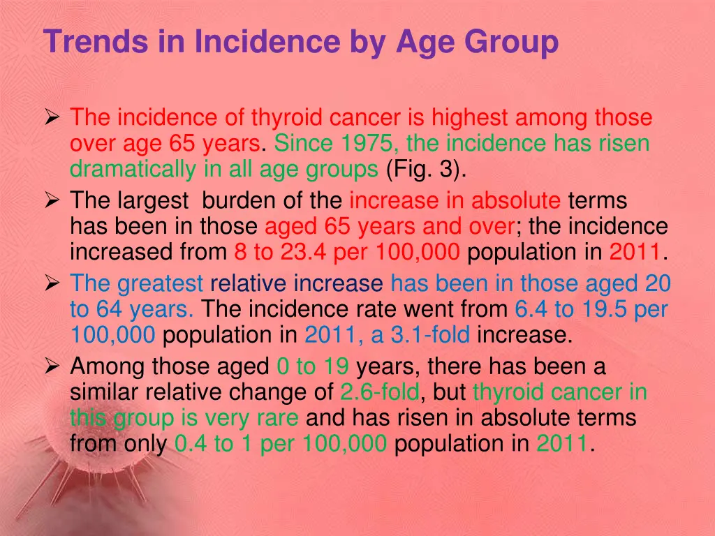 trends in incidence by age group