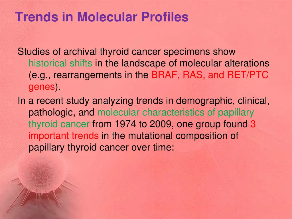 trends in molecular profiles