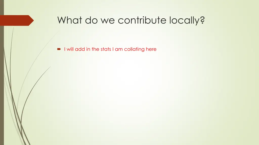 what do we contribute locally