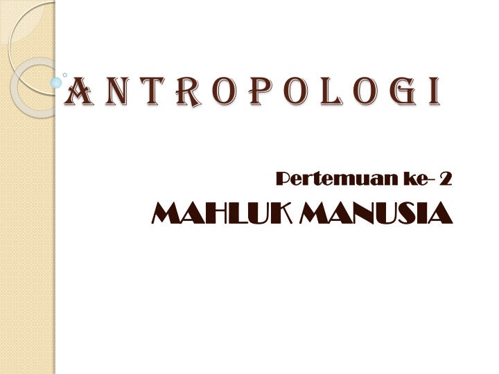 a n t r o p o l o g i