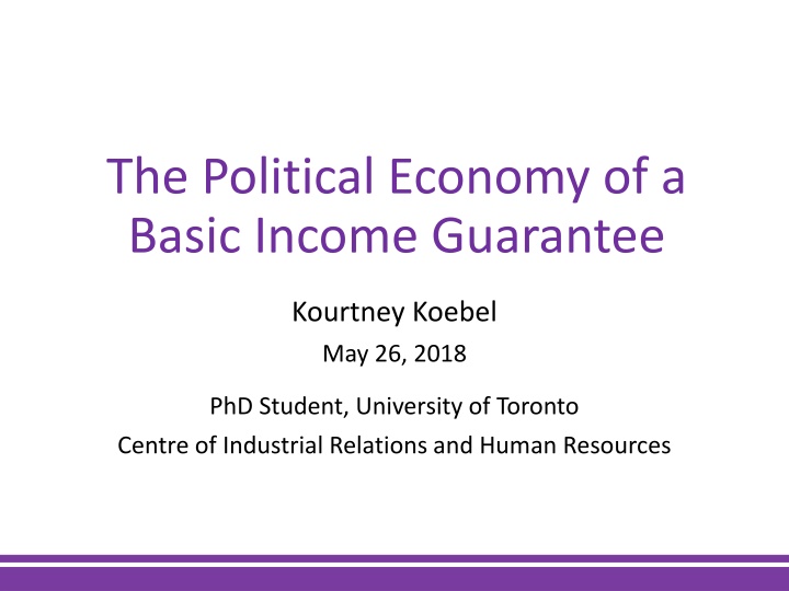 the political economy of a basic income guarantee