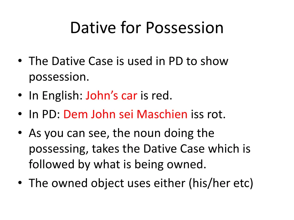 dative for possession