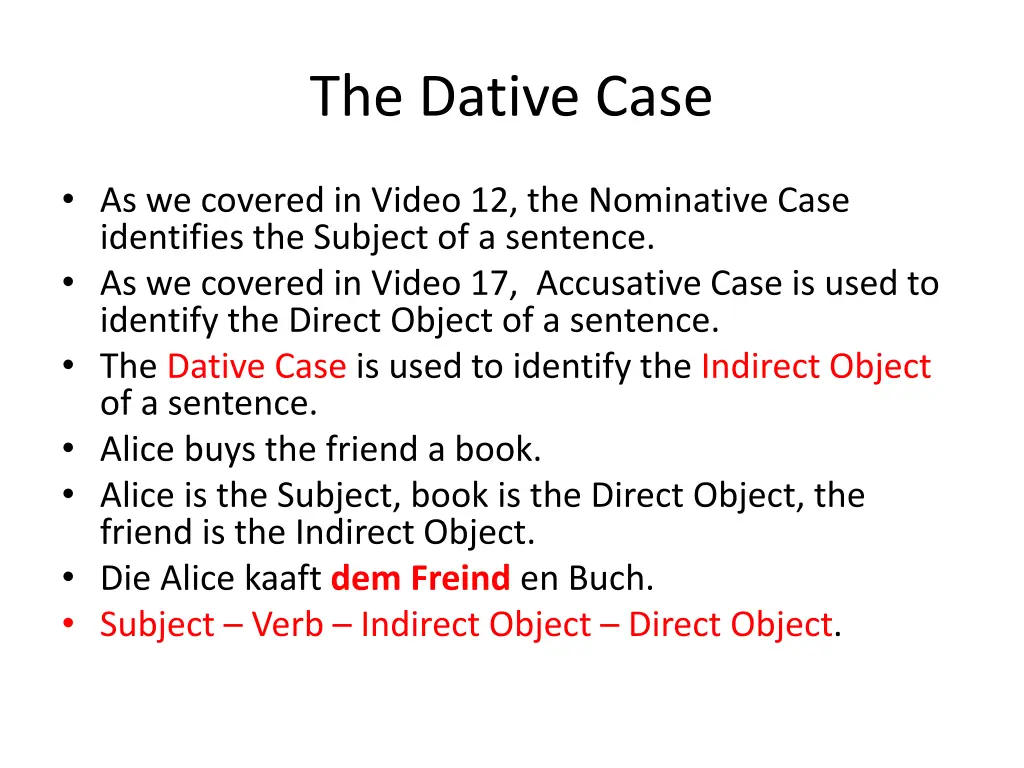 the dative case