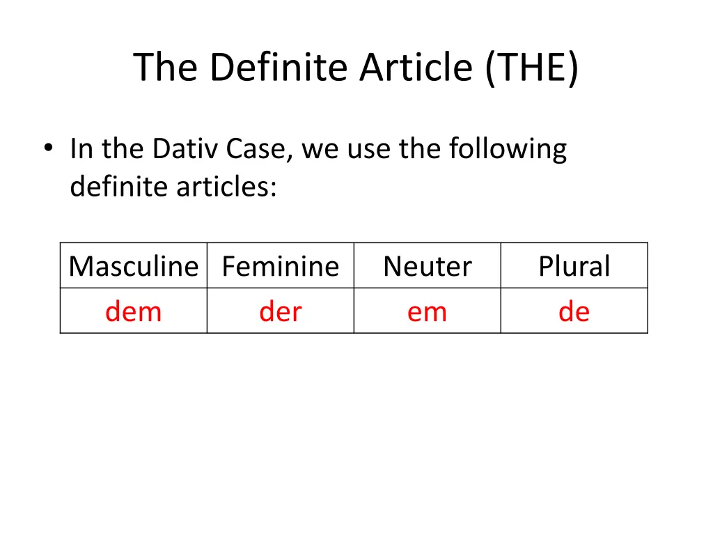 the definite article the