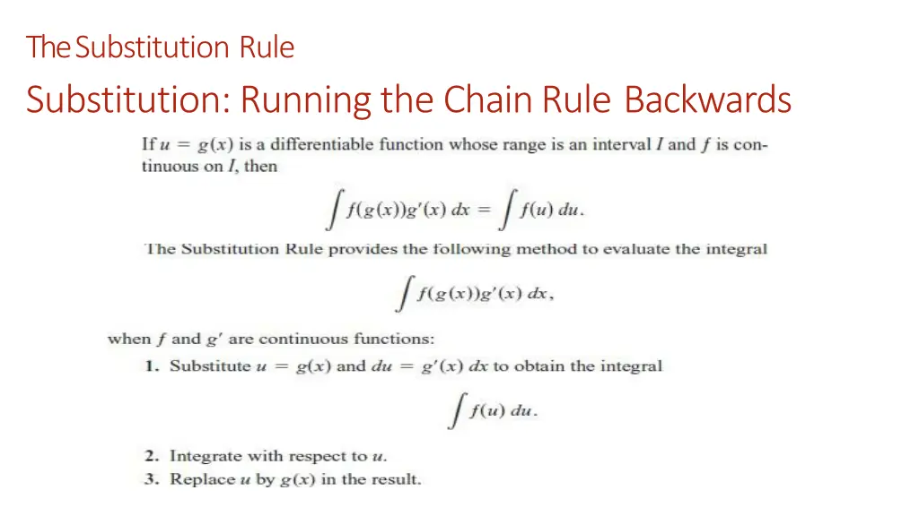 the substitution rule substitution running