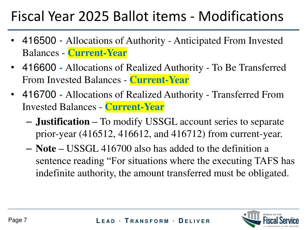 fiscal year 2025 ballot items modifications