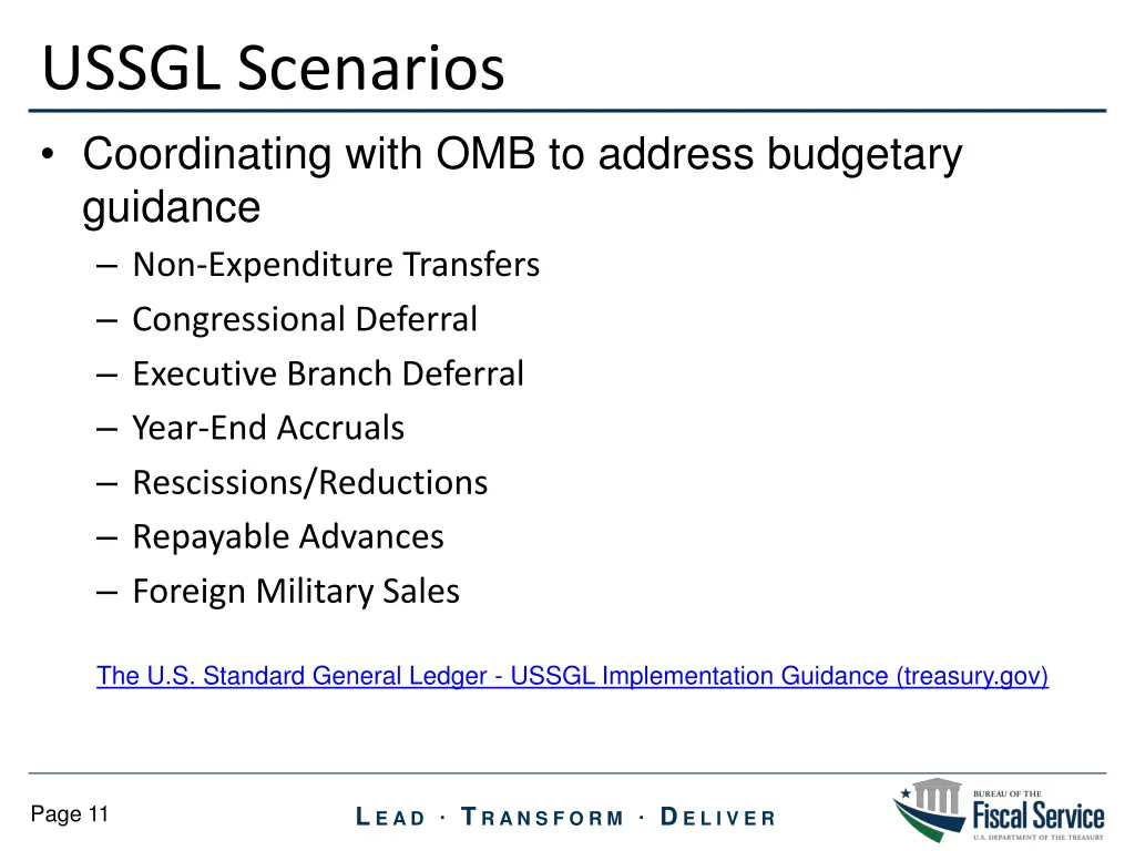 ussgl scenarios