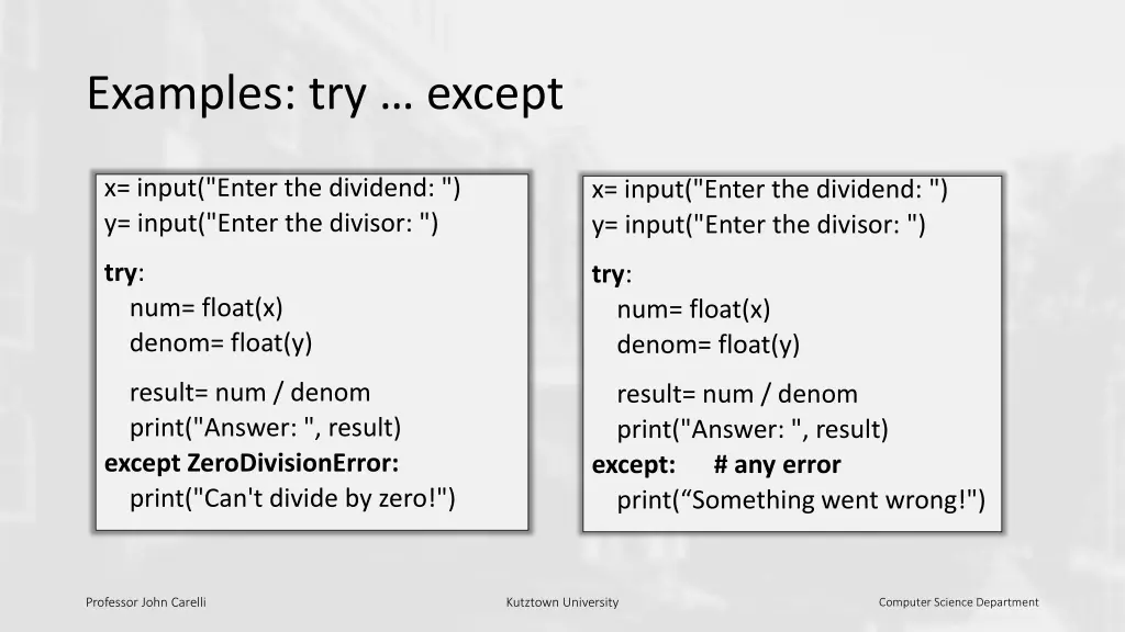 examples try except