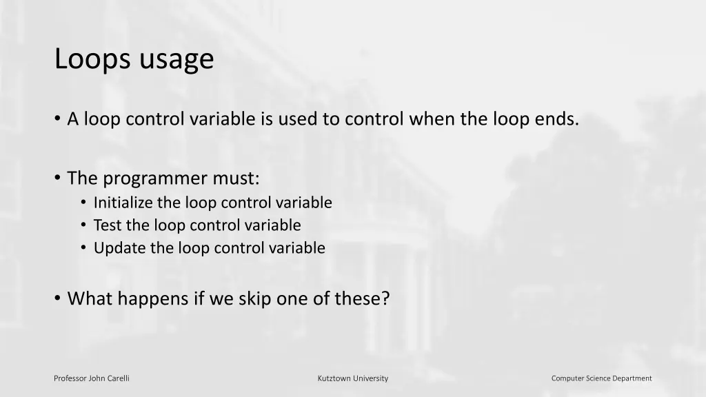 loops usage