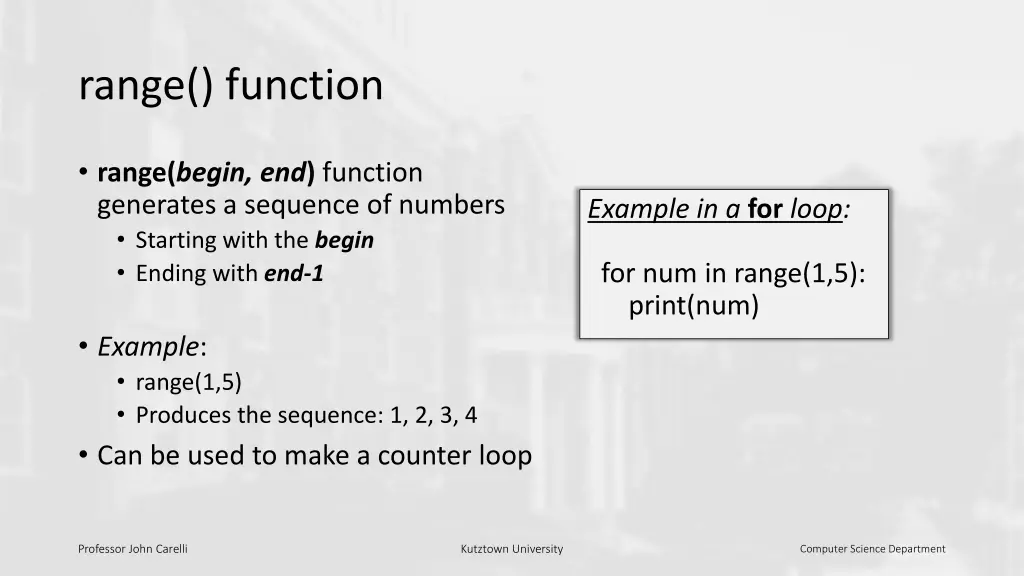 range function