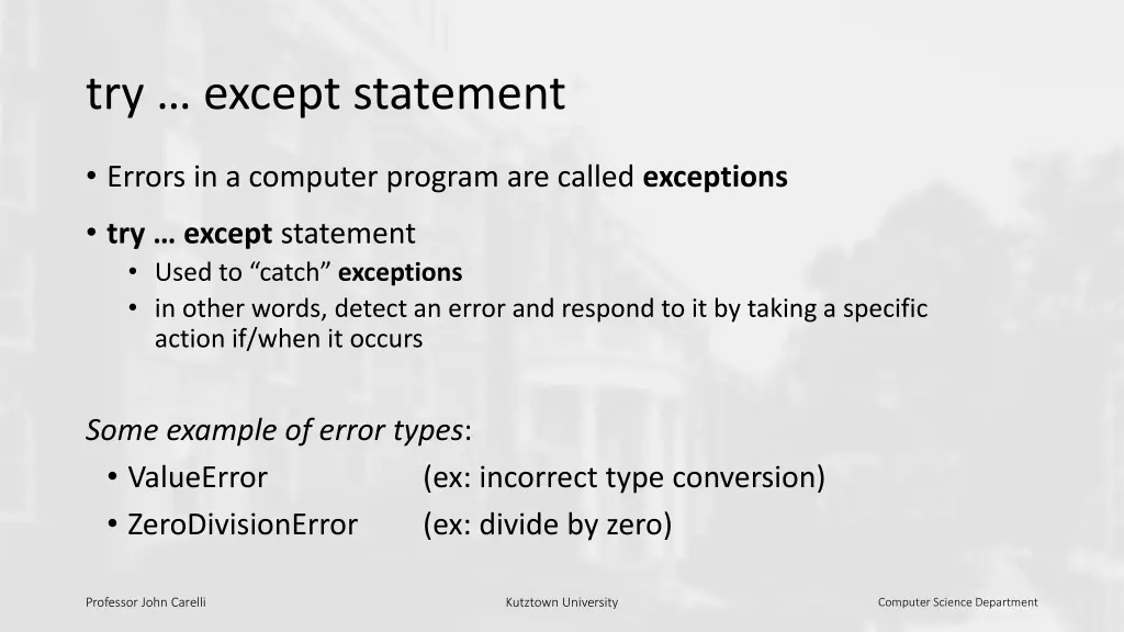 try except statement