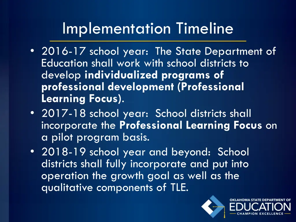 implementation timeline