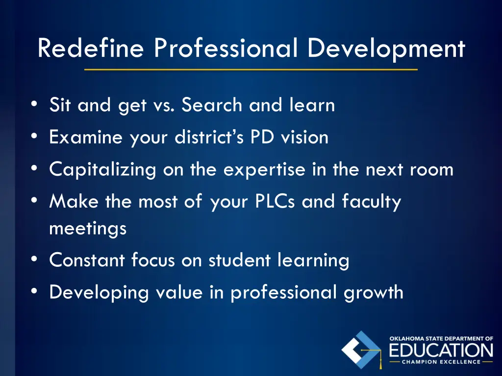 redefine professional development