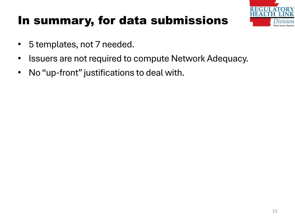in summary for data submissions