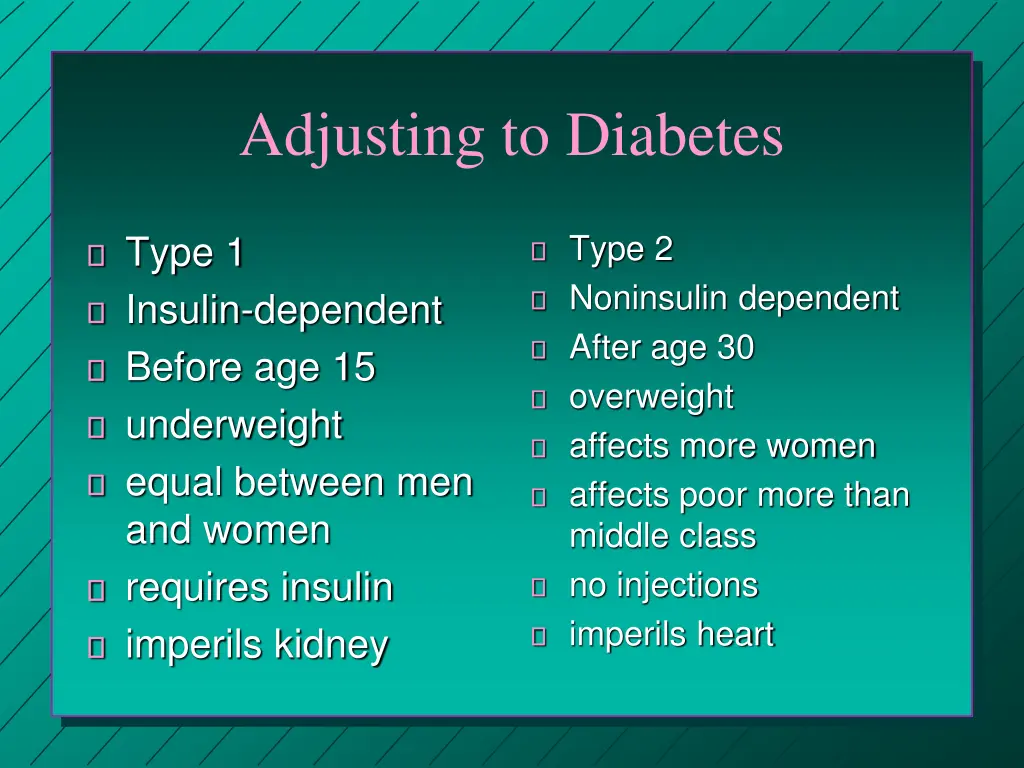 adjusting to diabetes