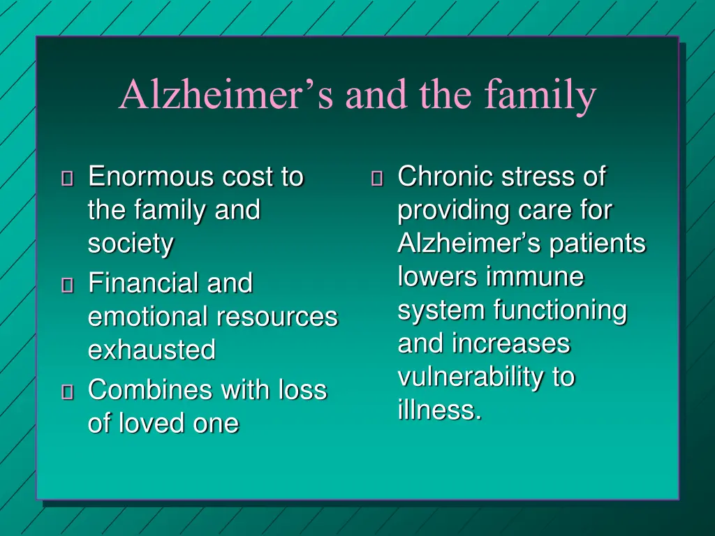 alzheimer s and the family