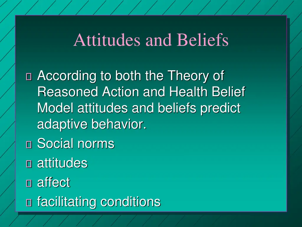 attitudes and beliefs