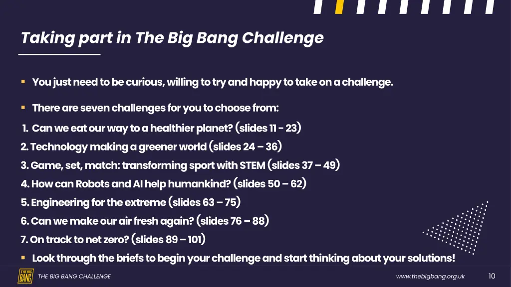 taking part in the big bang challenge