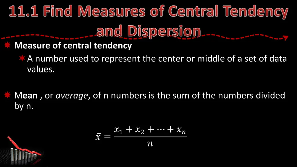 measure of central tendency a number used