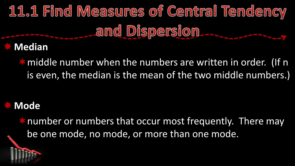 median middle number when the numbers are written