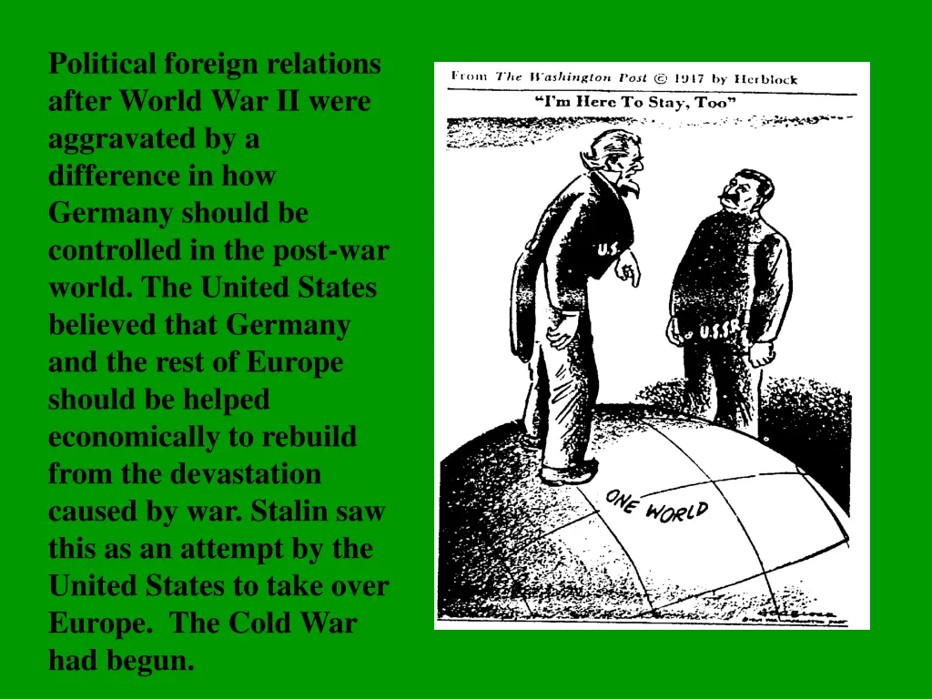 political foreign relations after world