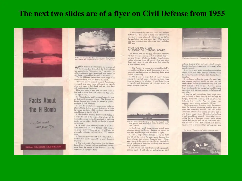 the next two slides are of a flyer on civil