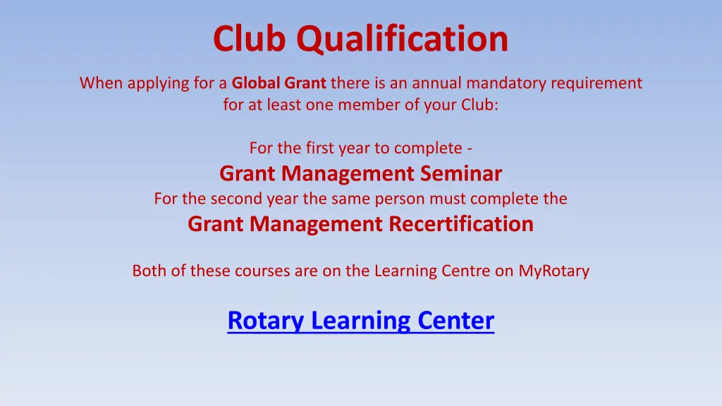 club qualification