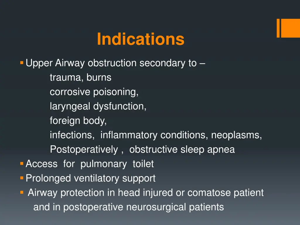 indications