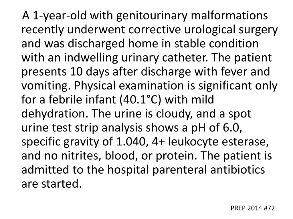 a 1 year old with genitourinary malformations