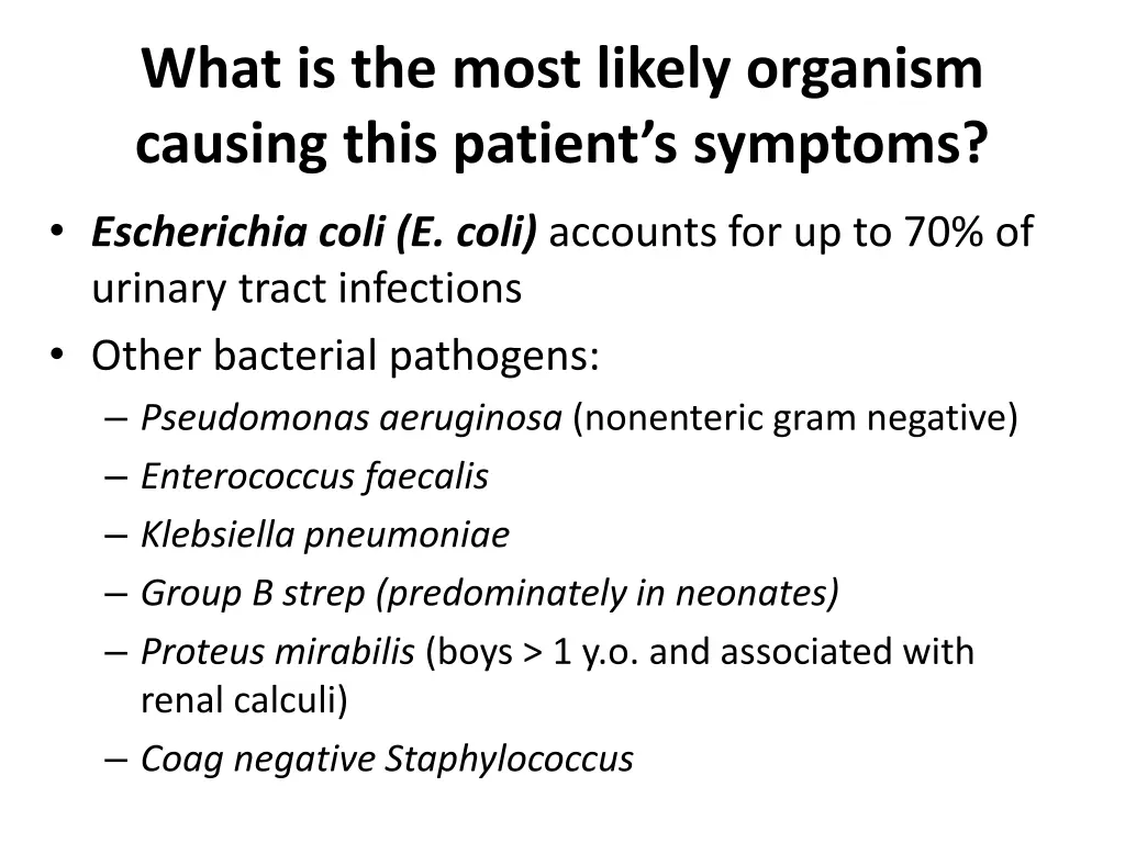 what is the most likely organism causing this