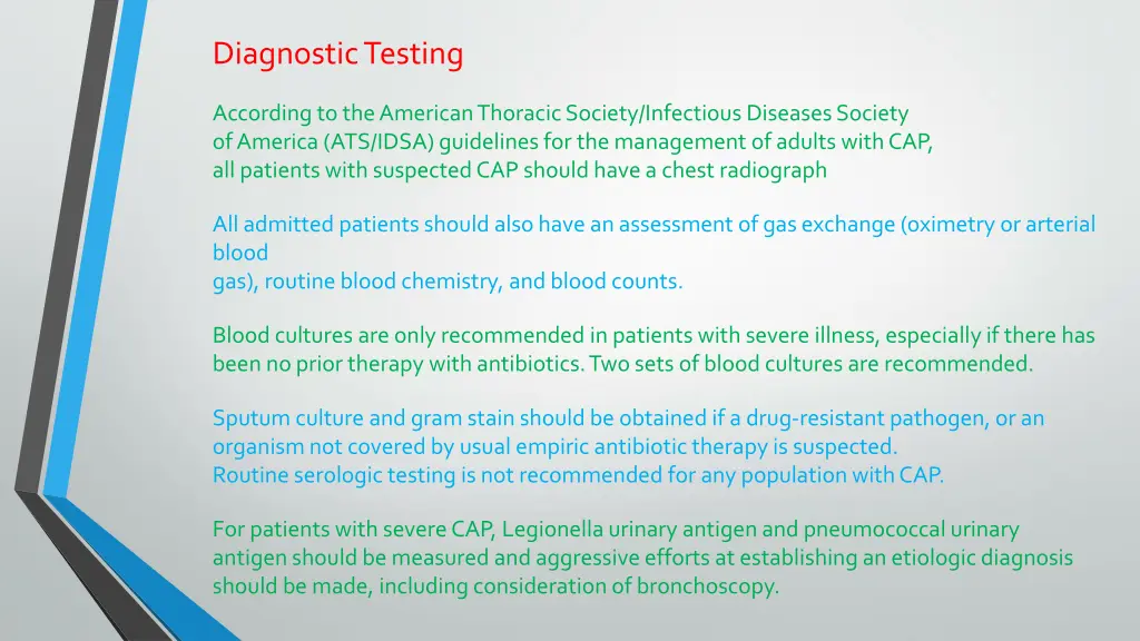 diagnostic testing
