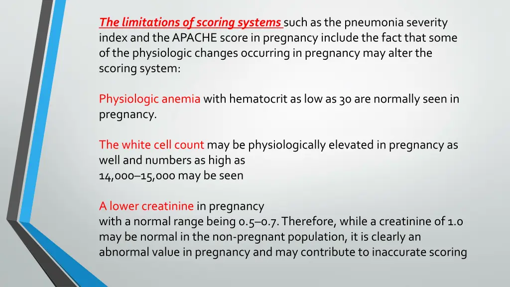 the limitations of scoring systems such